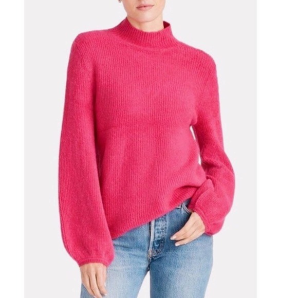 RACHEL Rachel Roy Shayla Pink Sweater Balloon Sleeve M - Picture 2 of 4